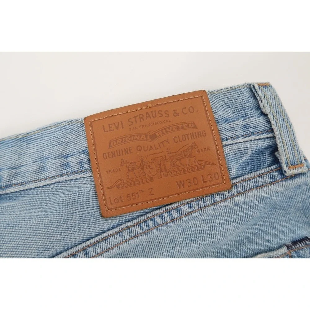 LEVI'S Premium Big E Lot‎ 551 Z Distressed Straight Fit Denim Jeans Mens 30x30